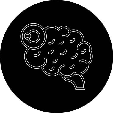 beyin ikonu vektör illüstrasyonu