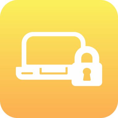 Kilit ve dizüstü bilgisayarın vektör simgesi