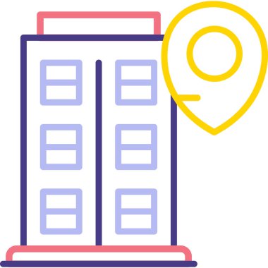 Otelde. Web simgesi basit illüstrasyon