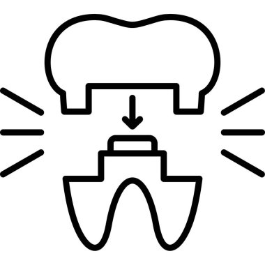 diş simgesi vektör illüstrasyonu