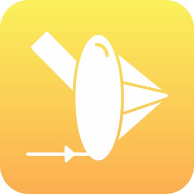 uydu simgesi soyut sarı yuvarlak tuş üzerinde izole