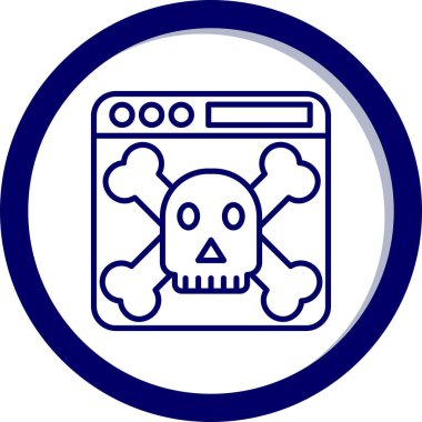 ölüm kafatası simgesi, vektör illüstrasyonu