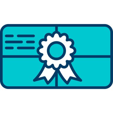 Sertifika ikonu vektör illüstrasyonu