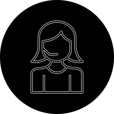 kız ikon vektör illüstrasyonu