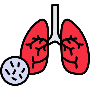 Akciğer. Web simgesi basit illüstrasyon