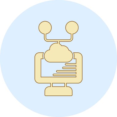 Modern bir bilgisayar simgesinin vektör çizimi