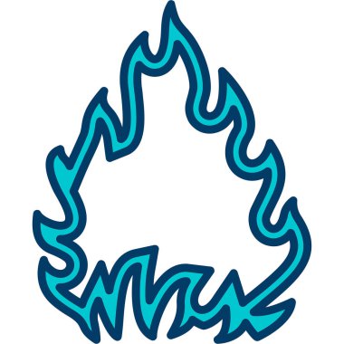 Yanan alev simgesi, çizgi film tarzı