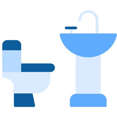 Banyo hijyen ikonu, ana hatlarıyla doldurulmuş.