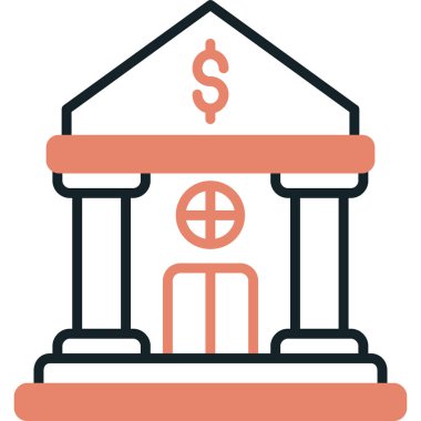 bankacılık ve finans renkli vektör simgesi.