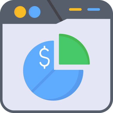 işletme analitik grafik simgesi düz biçimli