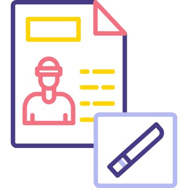 Web simgesi, ofis çalışanının vektör illüstrasyonu