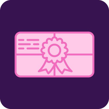 ödül sertifikası simgesi, vektör illüstrasyonu