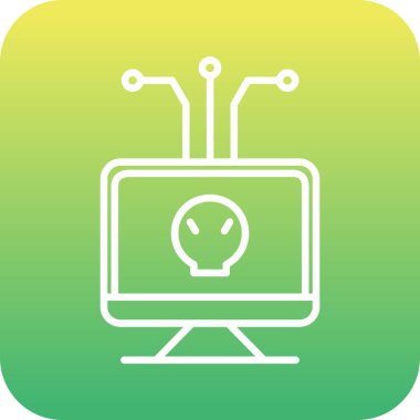 Benzersiz Robot Vektör Satırı Simgesi