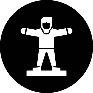 Siyah beyaz giyen bir adamın vektör çizimi