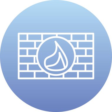 Tuğla duvar simgesi. vektör illüstrasyonu