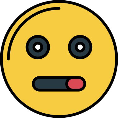 emoji yüz simgesi renk ana hatları vektörü