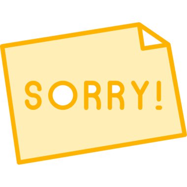 Üzgünüm vektör simgesi beyaz arkaplanda izole edildi, basit logo