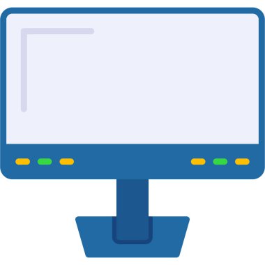 Bilgisayar monitörü. Web simgesi basit illüstrasyon,