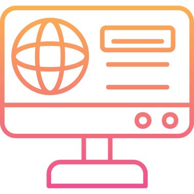 Bilgisayar. Web simgesi vektör illüstrasyonu