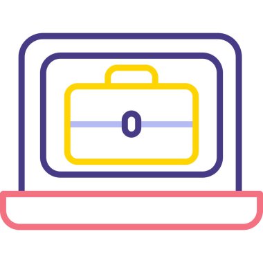 bavul ikonu vektör illüstrasyonu