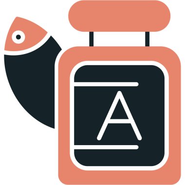 balık simgesi vektör illüstrasyonu