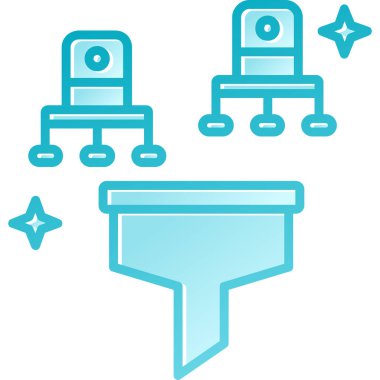 Beyaz arkaplanda akıllı ev simgesine sahip mavi çizgi bilgisayar monitörü. Uzaktan kumanda. vektör illüstrasyonu