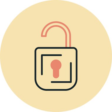 Kilit. Web simgesi basit illüstrasyon