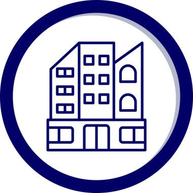 Bina. Web simgesi basit illüstrasyon