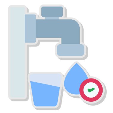 Musluk ikonu. vektör illüstrasyonu