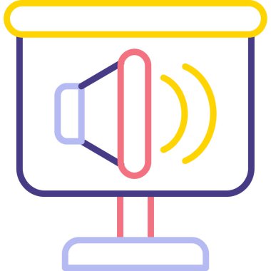 Konuşmacı. Web simgesi basit illüstrasyon