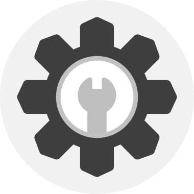 dişli düz vektör simgesi