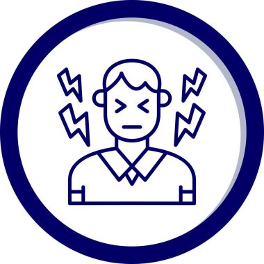 Moda tarzında izole edilmiş kızgın kişi simgesi