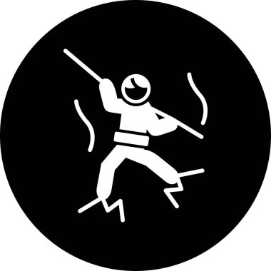 Kılıç simgesi olan bir adamın vektör çizimi