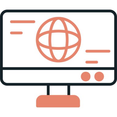 Monitör. Web simgesi basit illüstrasyon