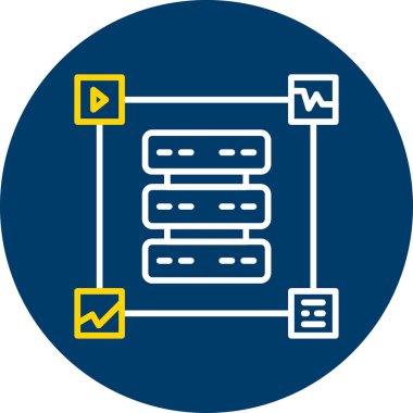 veri merkezi simgesi, basit illüstrasyon