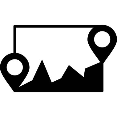 konum vektörü düz simge