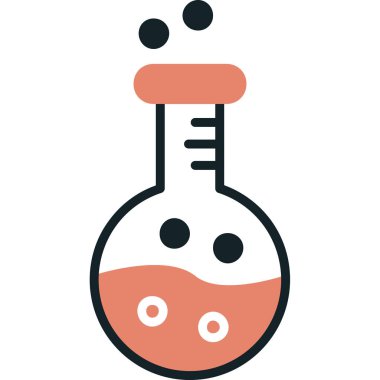 Kimyasal şişe ikonu. Web için matara vektör simgelerinin özet çizimi