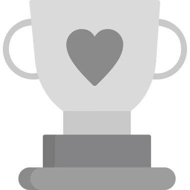 Bardak aşk kupası simgesi düz stil