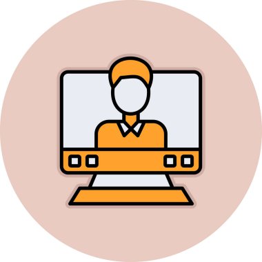 Çevrimiçi konferans. Basit illüstrasyon