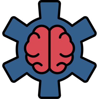 Beyin. Web simgesi basit tasarım