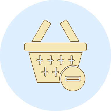 Alışveriş sepeti ikonu vektör illüstrasyonu