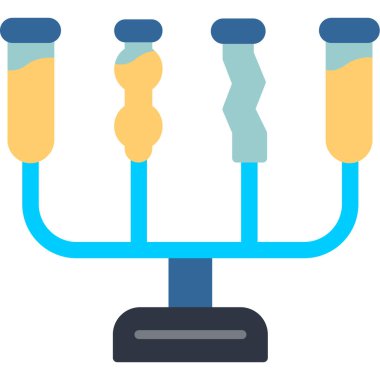 Düz stil Hanuka menorah simgesi