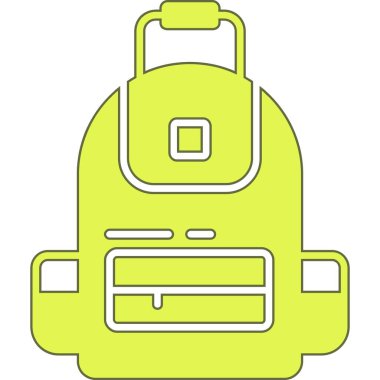 sırt çantası simgesi vektör illüstrasyonu