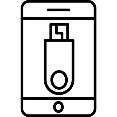 Beyaz arkaplanda izole akıllı telefon simgesi, vektör illüstrasyonu