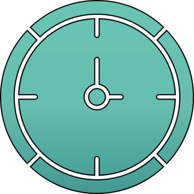 Saat simgesi. Taslak saat zaman vektör rengi düz izole