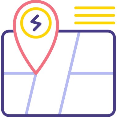 Harita simgesi, vektör illüstrasyonu