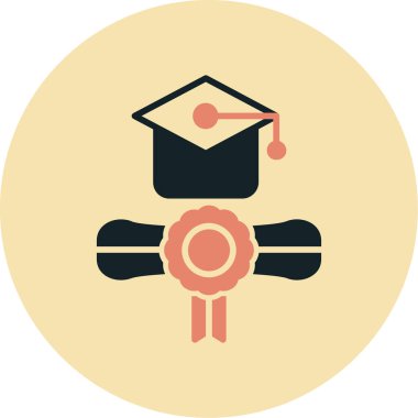 Mezun. Web simgesi basit illüstrasyon