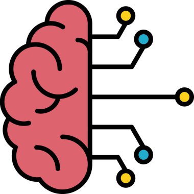 Beyin zihin zekası simgesi dış hatlar biçiminde