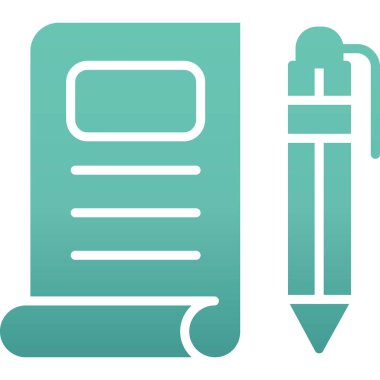 Kalem ve not simgesi. vektör illüstrasyonu