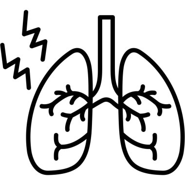 Akciğer ikonu. Web için basit akciğer vektör simgeleri çizimi